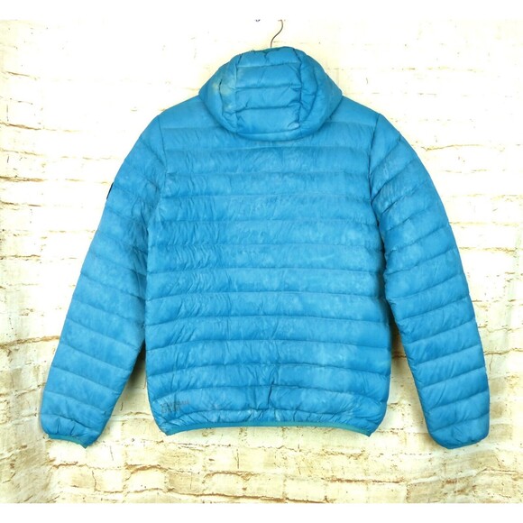 Scandinavian Explorer Down Jacket Women S Blue Ultra Light Quilted Puffer Hoodie - Picture 2 of 14